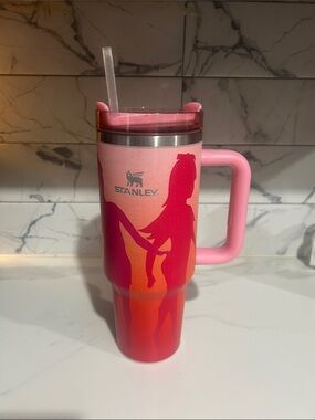 Stanley Pink and Red Gradient Stainless Travel Mug with Handle
